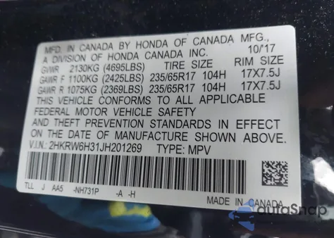 2018 Honda Cr-V Lx z USA, uszkodzony, nr VIN 2HKRW6H31JH201269